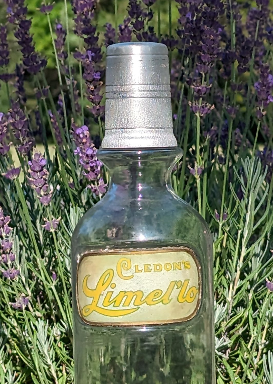 Antique Cledon's Limel'lo Label Under Glass Soda Fountain Syrup Bottle