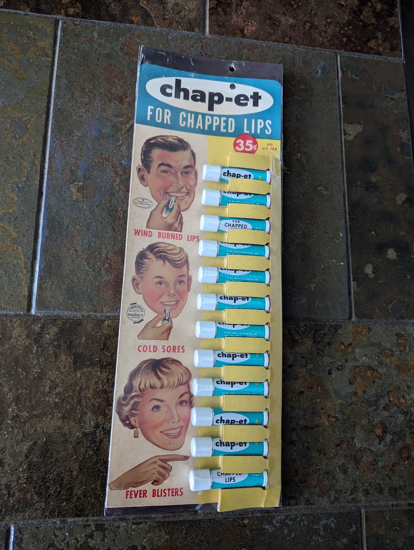 Vintage Chap-Et Store Display with NOS Product