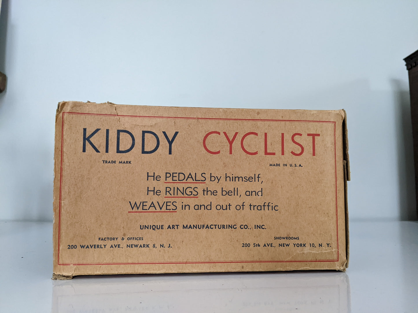 Unique Arts Kiddy Cyclist Tin Wind-Up Toy with Original Box