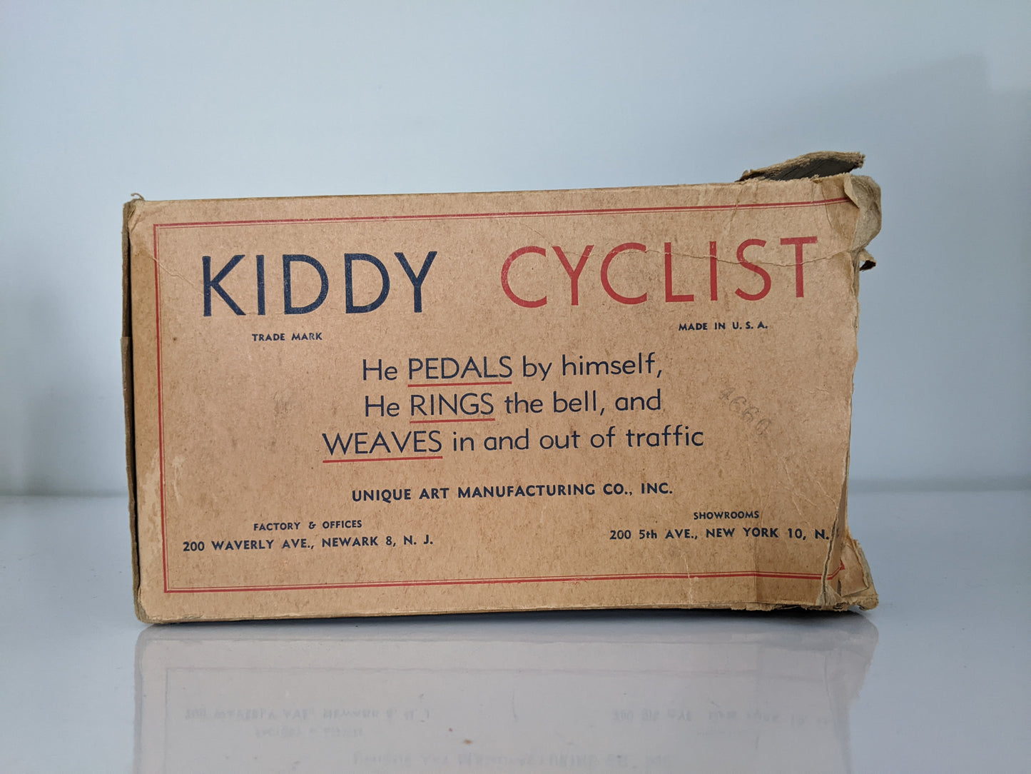 Unique Arts Kiddy Cyclist Tin Wind-Up Toy with Original Box