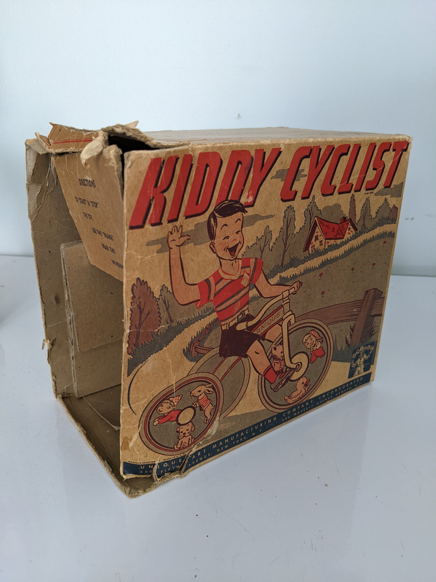 Unique Arts Kiddy Cyclist Tin Wind-Up Toy with Original Box